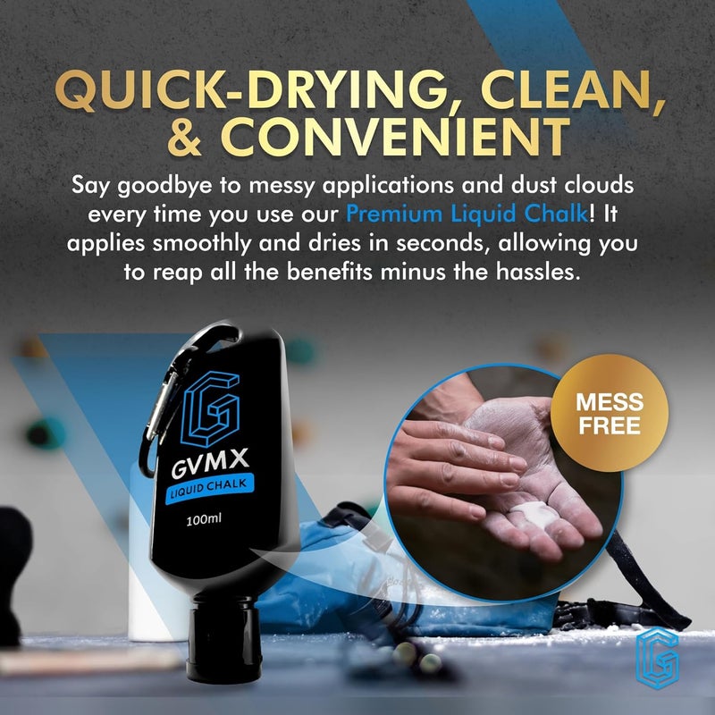 GVMX 50ML/100ML/400ML Superior Grip Premium Liquid Chalk. Long Lasting Mess-Free Gym Chalk for Weightlifting, Gymnastics, Climbing. Fast Drying Refillable Gym Accessories. Package May Vary. - Image 5